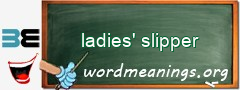 WordMeaning blackboard for ladies' slipper